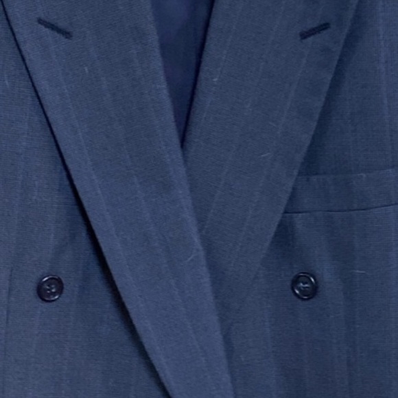 Vintage Kuppenheimer Oversize Boyfriend Double Breasted Blue Stripe Blazer - Picture 14 of 16